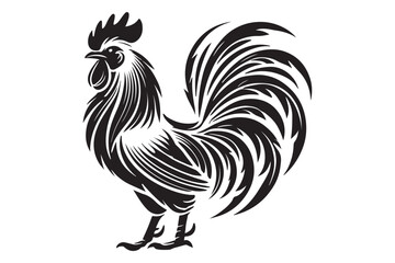 Rooster drawing silhouette