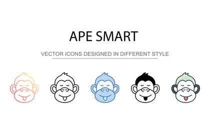 Ape Smart icon design with white background stock illustration