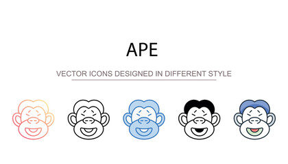Ape icon design with white background stock illustration