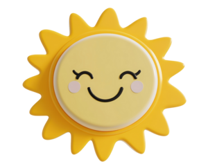 Isolated Smiling Sun Cartoon