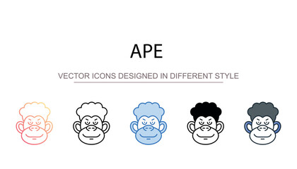 Ape icon design with white background stock illustration
