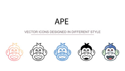 Ape icon design with white background stock illustration