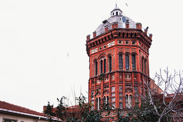 Close-up of the historic Phanar Greek Orthodox College building in Fener, Istanbul. Detailed architecture of the Phanar Greek Orthodox College.