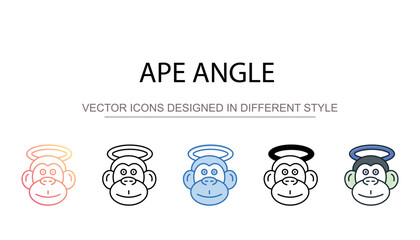 Ape Angle icon design with white background stock illustration