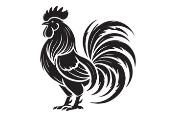 Rooster drawing silhouette