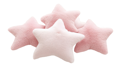 Fluffy Pink Star Shaped Pillows Soft Plush Home Decor