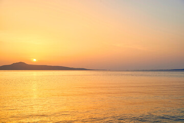 sunset over the sea in Greece