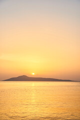 sunset over the sea in Greece
