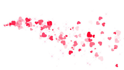 valentines day red trail with shiny glittering hearts and stars ,png marriage love romantic isolated social media design element	