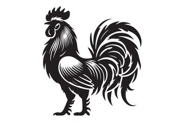 Rooster drawing silhouette