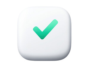 Isolated Rounded Green Check Mark Button