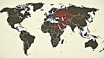 World map hot for tropical 