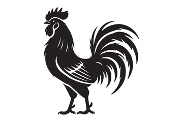 Rooster drawing silhouette