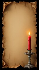 Antique, aged parchment paper with slightly torn edges, on a clean background. Space for text