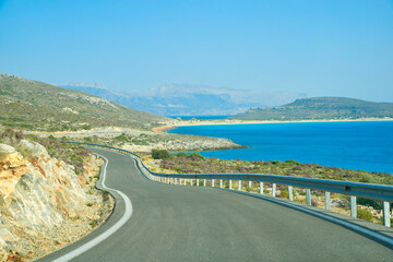 Naklejka premium the road to the sea, Elafonisos, Greece