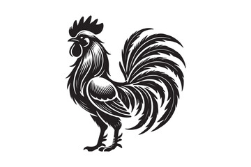Rooster drawing silhouette