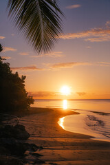 Sunset Caribbean beach Martinique