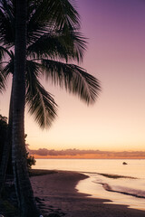 Sunset Caribbean beach Martinique