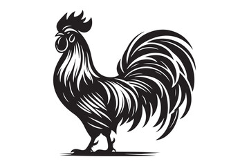 Rooster drawing silhouette
