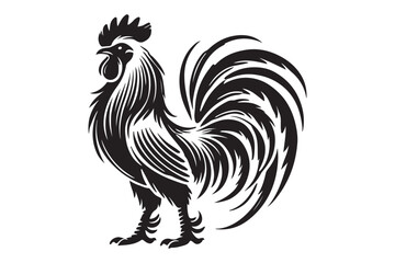 Rooster drawing silhouette