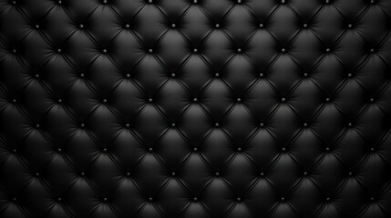 A black and white image of a black leather couch