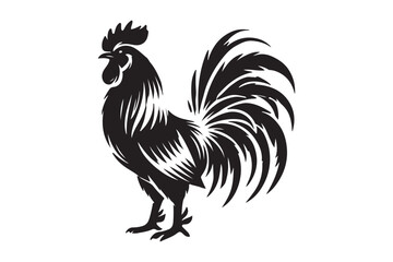 Rooster drawing silhouette