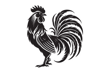 Rooster drawing silhouette