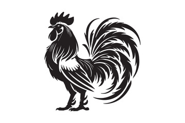 Rooster drawing silhouette