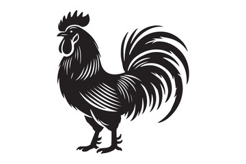 Rooster drawing silhouette