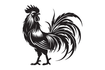 Rooster drawing silhouette