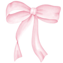 Watercolor pink coquette ribbon for invitation and textile asset
