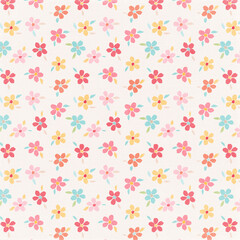 Garden floral paper, seamless fabric with ornamental pattern 