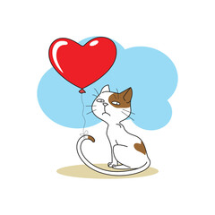 Funny Cat Expression Cartoon Illustration