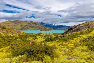 landscape with blue sky
