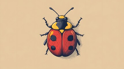 Vibrant Ladybug Clip Art Icon Logo Design for Children's Educational Materials