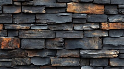 Naklejka premium Dark Grey and Brown Stone Wall Texture Background