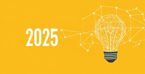 Innovative concept featuring a futuristic design with the year 2025
