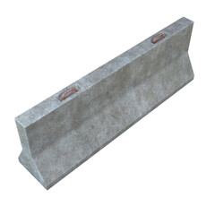 Concrete Road Barrier isolated on white