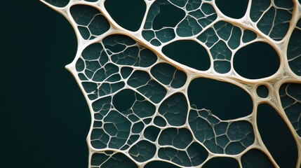 Abstract leaf vein network, dark background, nature texture, design element
