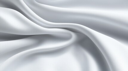 Obraz premium The image depicts a smooth and elegant white silk satin fabric with delicate folds, creating a soft and luxurious texture.