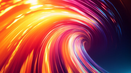 Obraz premium Vortex concept poster abstract background. Coloful bright whirlwind creative banner. Smooth bright lines. Raster bitmap digital illustration. AI artwork. 