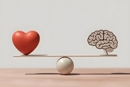 Brain and heart balance, always the most suitable decision making concept.