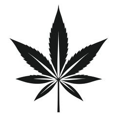 marijuana silhouette, cannabis hemp leaf icon, marijuana flat icon vector  