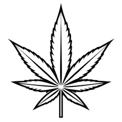 marijuana silhouette, cannabis hemp leaf icon, marijuana flat icon vector  