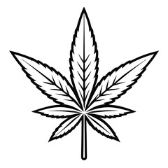 marijuana silhouette, cannabis hemp leaf icon, marijuana flat icon vector  