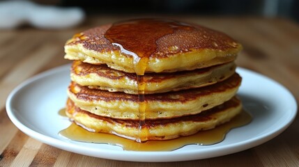 Buttermilk pancakes, syrup, kitchen, wood, breakfast