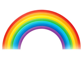 Colorful rainbow arching across the sky brings joy and beauty after a rain shower in a vibrant landscape