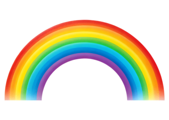 Colorful rainbow arching across the sky brings joy and beauty after a rain shower in a vibrant landscape