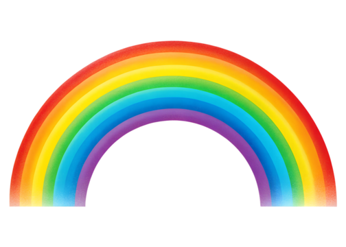 Colorful rainbow arching across the sky brings joy and beauty after a rain shower in a vibrant landscape