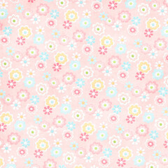 Garden floral paper, seamless fabric with ornamental pattern 